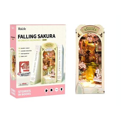 DIY 3D Book Nook Kit Falling Sakura 340pcs Image 3
