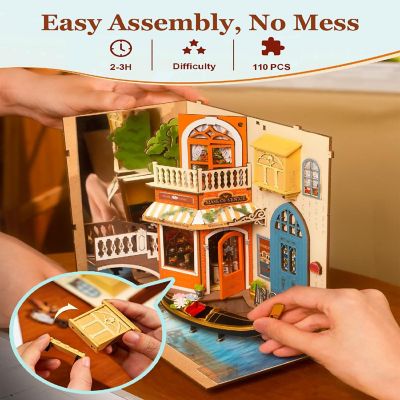 DIY 3D Book Nook Kit - Romantic Venice 110pcs Image 2