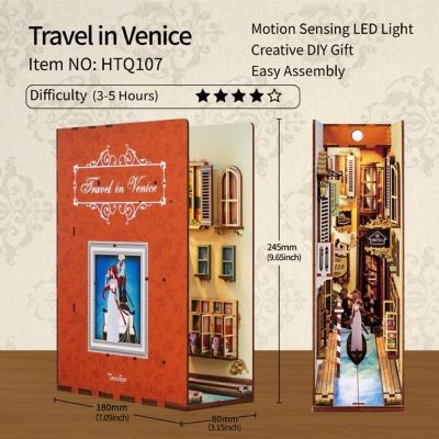 DIY 3D Book Nook Kit Travel in Venice 127pcs Image 1