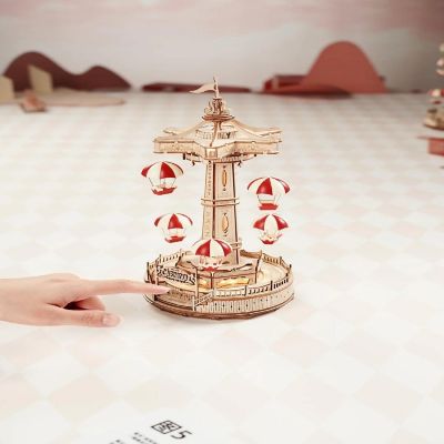 DIY 3D Mechanical Puzzle - Electro Mechanical Parachute Tower 184Pcs Image 2