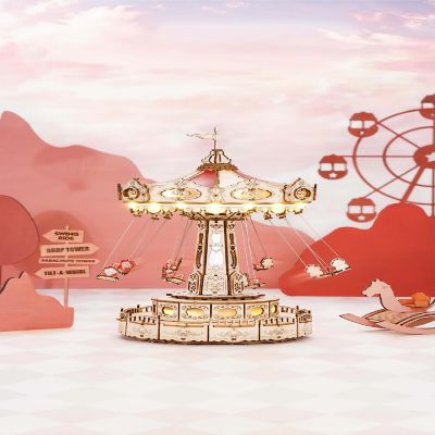DIY 3D Mechanical Puzzle - Swing Ride 289 Pcs Image 1