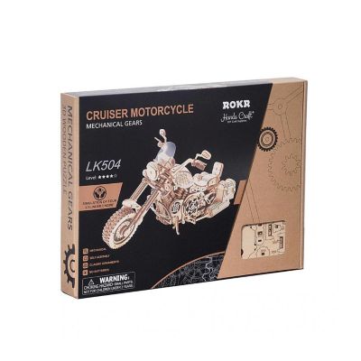 DIY 3D Moving Gears Puzzle - Cruiser Motorcycle - 420pcs Image 3