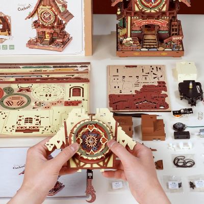 DIY 3D Moving Gears Puzzle - Cuckoo Clock - 435pcs Image 3
