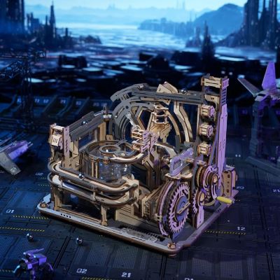 DIY 3D Moving Gears Puzzle - Marble SpacePort - 472 pcs Image 3