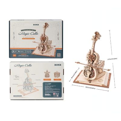 DIY 3D Music Box Puzzle Magic Cello 199pcs Image 1