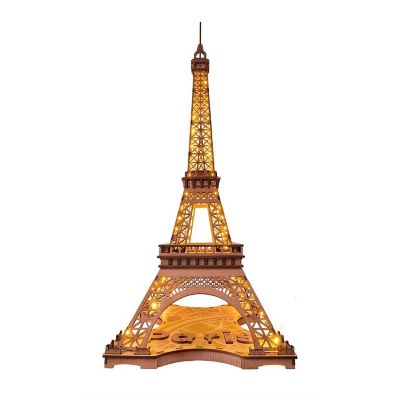 DIY 3D Puzzle Night of Eiffel Tower 164pcs Image 1