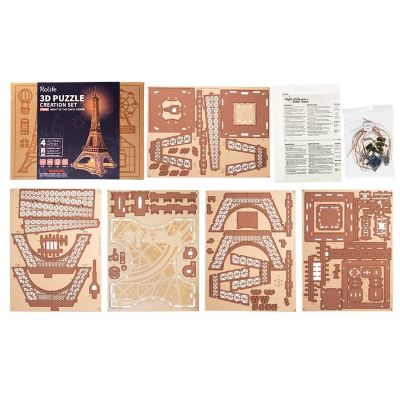 DIY 3D Puzzle Night of Eiffel Tower 164pcs Image 3