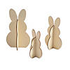 DIY 3D Unfinished Wood Bunny Stand-Ups - 3 Pc. Image 1