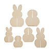 DIY 3D Unfinished Wood Bunny Stand-Ups - 3 Pc. Image 1