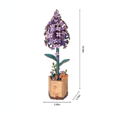 DIY 3D Wood Puzzle Lilac 154pcs Image 2