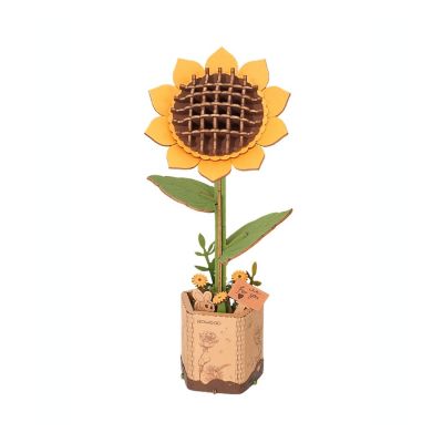 DIY 3D Wood Puzzle Sunflower 86pcs Image 1