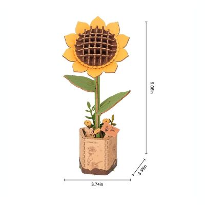 DIY 3D Wood Puzzle Sunflower 86pcs Image 2