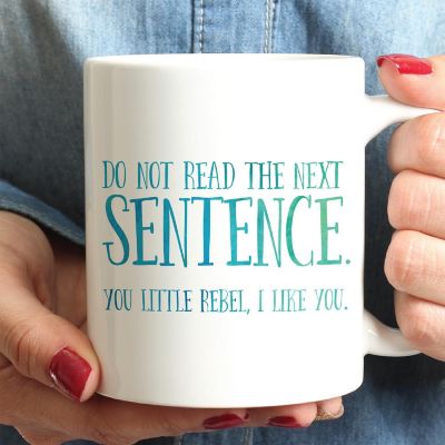 Do Not Read Next Sentence Ceramic Mug Image 1