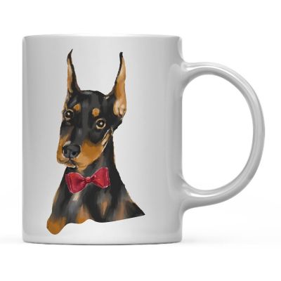 Doberman Red Bow Ceramic Mug Image 2