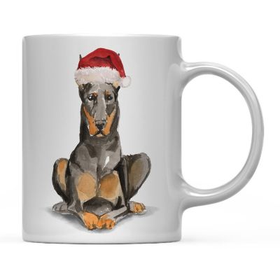 Doberman Santa Hat Ceramic Mug Image 2