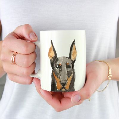 Doberman Up Close Ceramic Mug Image 1
