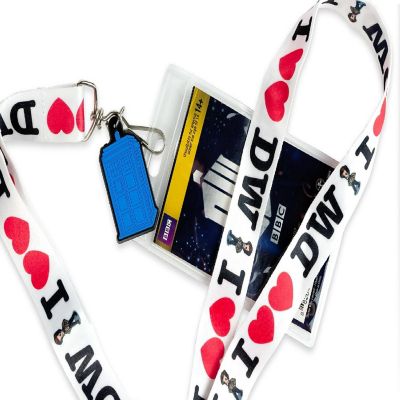 Doctor Who I Heart the Doctor with 2D TARDIS Lanyard Charm Image 3