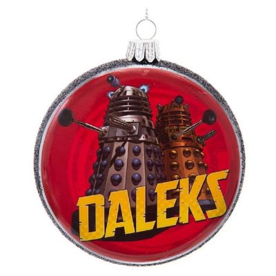 Doctor Who Red and Silver Daleks Disk Christmas Ornament DW1211 Image 1
