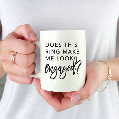 Does This Ring Look Engaged Ceramic Mug Image 1