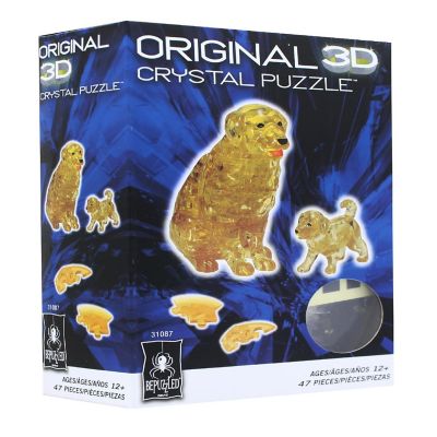 Dog and Puppy 47 Piece 3D Crystal Jigsaw Puzzle Image 1