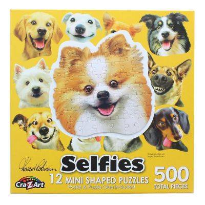Dog Selfies  12 Mini Jigsaw Puzzles  500 Total Pieces Image 1