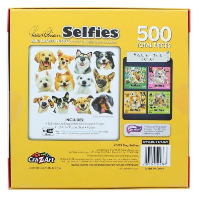 Dog Selfies  12 Mini Jigsaw Puzzles  500 Total Pieces Image 1