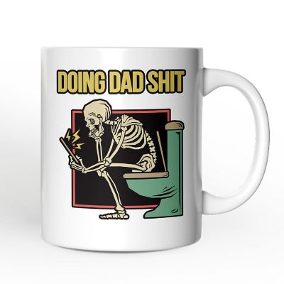 Doing Dad Things Mug, Funny Toilet Skeleton Gift For Dad Image 1