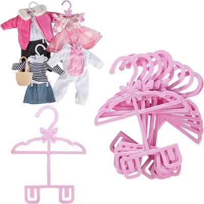 Doll Full-Outfit Clothes Hangers for 18" Dolls - 12pk - Unique Design Holds Your Top and Bottom at Once Including Dresses, Pants, Shirts, Skirts, and Accessorie Image 1