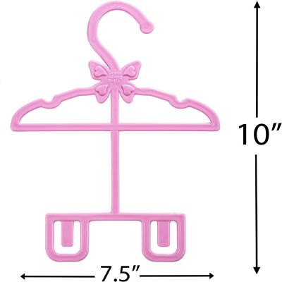 Doll Full-Outfit Clothes Hangers for 18" Dolls - 12pk - Unique Design Holds Your Top and Bottom at Once Including Dresses, Pants, Shirts, Skirts, and Accessorie Image 2