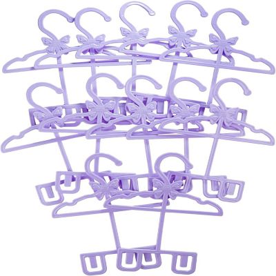 Doll Full-Outfit Clothes Hangers for 18" Girl Dolls - 12pk - Unique Design Holds Your Top and Bottom at Once Including Dresses, Pants, Shirts, Skirts, and Acces Image 3