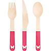 Dolly Parton Assorted Wooden Cutlery, Pink, 72 ct Image 1