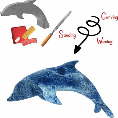 Dolphin Soapstone Carving Kit and Whittling, Carve Your Own Sculpture Image 1