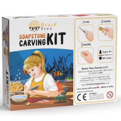 Dolphin Soapstone Carving Kit and Whittling, Carve Your Own Sculpture Image 2