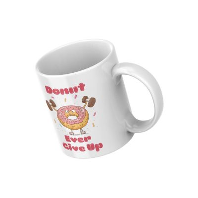 Donut Ever Give Up Mug by Dancing Littles Jungle Image 1