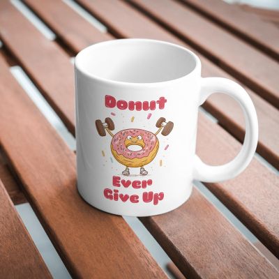 Donut Ever Give Up Mug by Dancing Littles Jungle Image 2