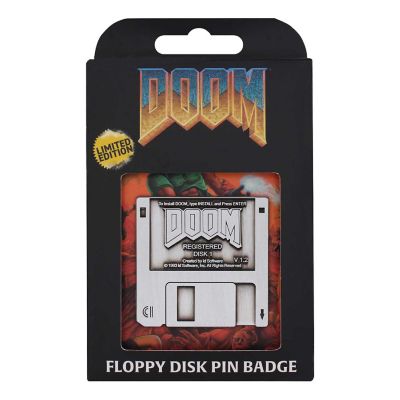 Doom Floppy Disk Pin Badge Replica Image 1