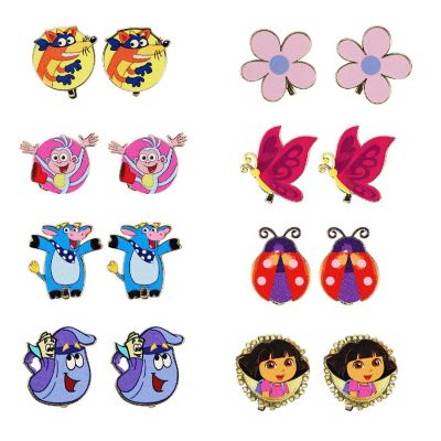 Dora The Explorer Character Shapes 8-Pair Earring Set Image 1