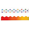 Double-Sided Solid & Polka Dot Bulletin Board Borders - Rainbow - 12 Pc. Image 1