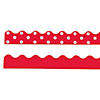 Double-Sided Solid & Polka Dot Bulletin Board Borders - Red - 12 Pc. Image 1