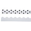 Double-Sided Solid & Polka Dot Bulletin Board Borders - White - 12 Pc. Image 1