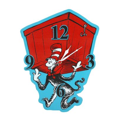 Dr. Seuss Cat In The Hat Red Box Wall Clock Image 1