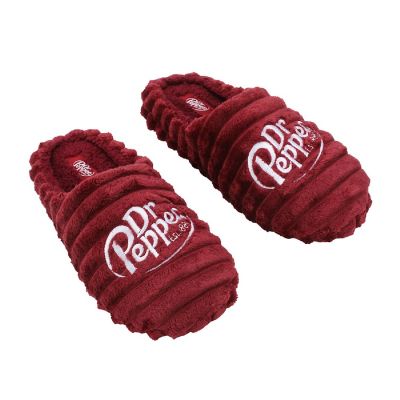 Dr Pepper Logo Adult Red Scuff Slippers-Small / Medium Image 1
