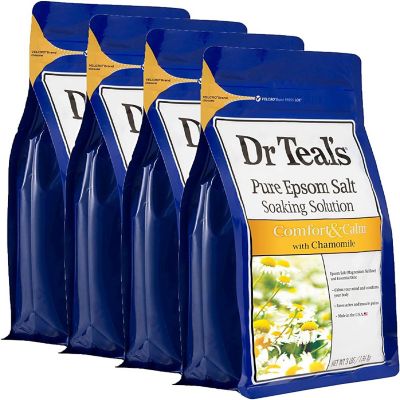 Dr Teal's Epsom Salt 4-pack (12 lbs Total) Comfort & Calm with Chamomile Image 1