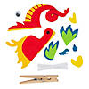 Dragon Chomper Clothespin Craft Kit - Makes 12 Image 1