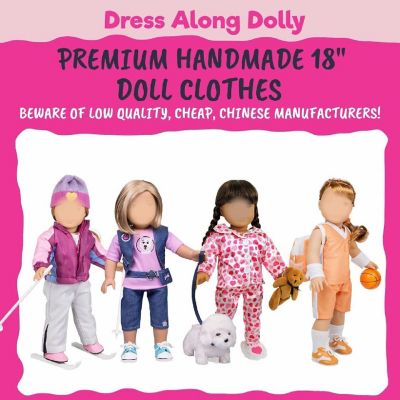 Dress Along Dolly Basketball Uniform Outfit for American 18" Dolls (8 pc Set) - Includes Premium Handmade Doll Clothes & Accessories - Sport Halloween Costume Image 1