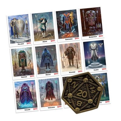Dungeons &amp; Dragons Class Cards and D20 Flip Coin Image 1