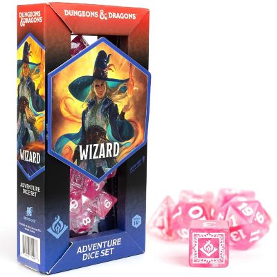 Dungeons &amp; Dragons D&amp;D Adventure Dice: Wizard - Fuchsia, 16pc RPG Set Image 1