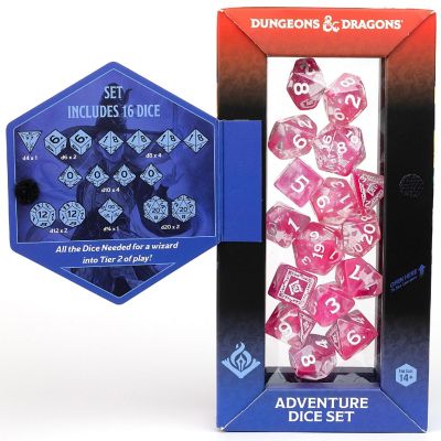 Dungeons &amp; Dragons D&amp;D Adventure Dice: Wizard - Fuchsia, 16pc RPG Set Image 1