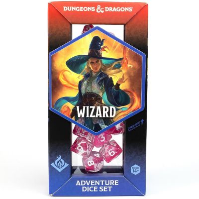 Dungeons &amp; Dragons D&amp;D Adventure Dice: Wizard - Fuchsia, 16pc RPG Set Image 2
