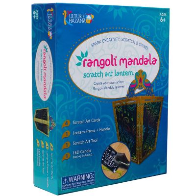 Dup Kulture Khazana: Rangoli Mandala Scratch Art Lantern Diy Craft Kit Image 1